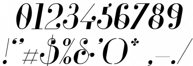 Glamor Italic Font OTHER CHARS