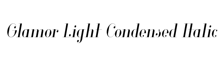 Glamor Light Condensed Italic Font