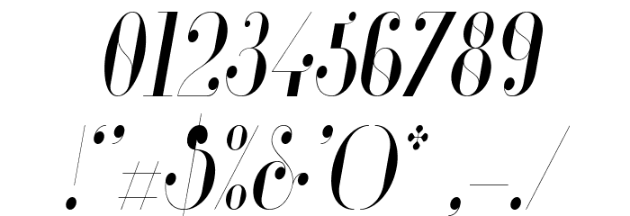 Glamor Light Condensed Italic Font OTHER CHARS