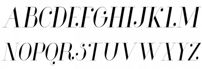 Glamor Light Condensed Italic 字体 大写