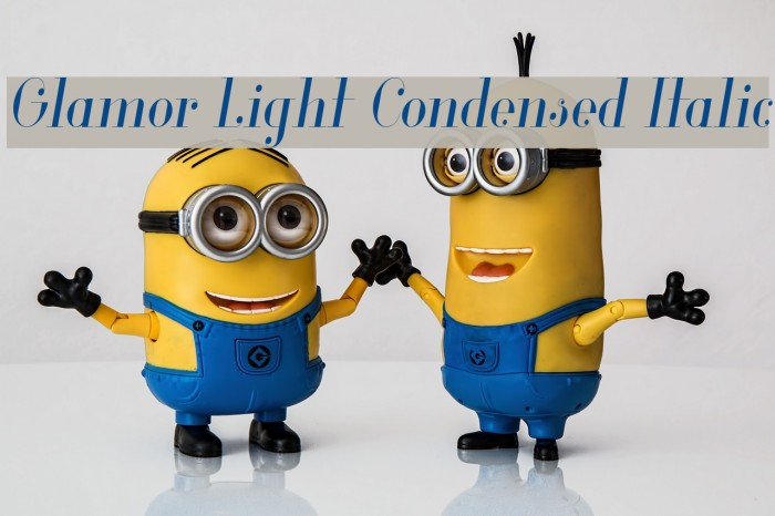 Glamor Light Condensed Italic Font examples