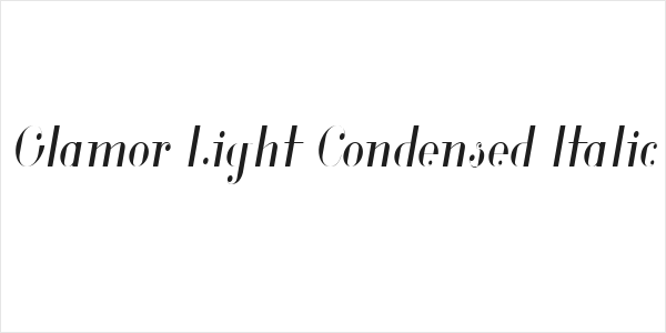 Glamor Light Condensed Italic Logo