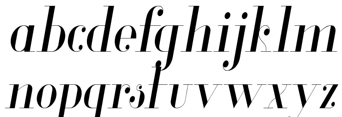 Glamor Light Condensed Italic Font LOWERCASE