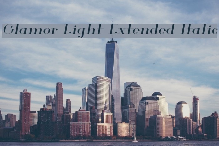 Glamor Light Extended Italic Example 2