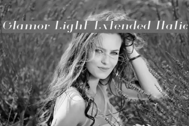 Glamor Light Extended Italic Font examples