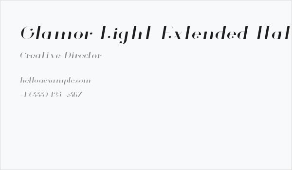Glamor Light Extended Italic Business Card
