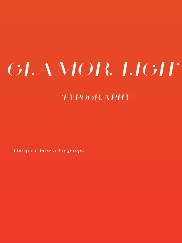 Glamor Light Extended Italic Poster