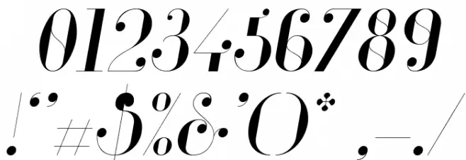 Glamor Light Italic Font OTHER CHARS