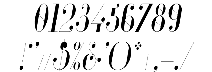 Glamor-LightCondensedItalic Font OTHER CHARS