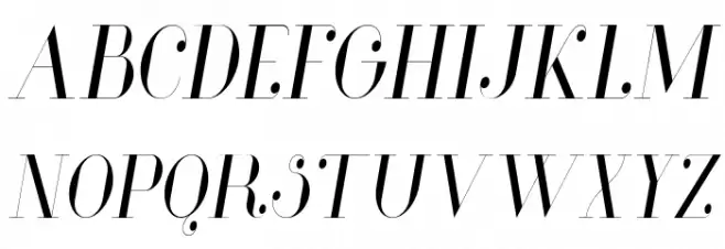 Glamor-LightCondensedItalic 字体 大写