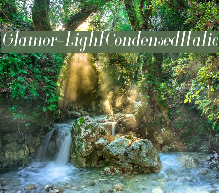 Glamor-LightCondensedItalic Font examples