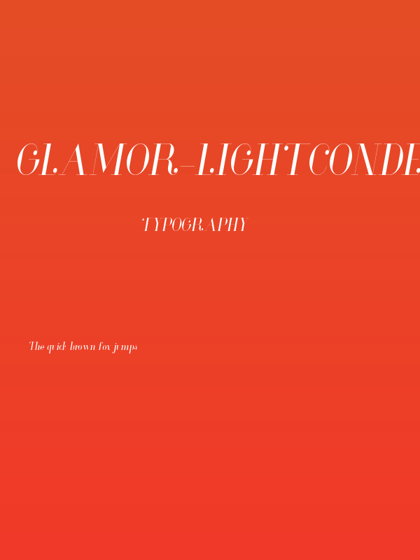 Glamor-LightCondensedItalic Poster
