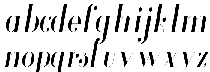 Glamor-LightCondensedItalic Font LOWERCASE