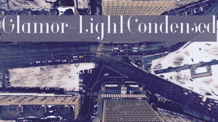 Glamor-LightCondensed Font examples
