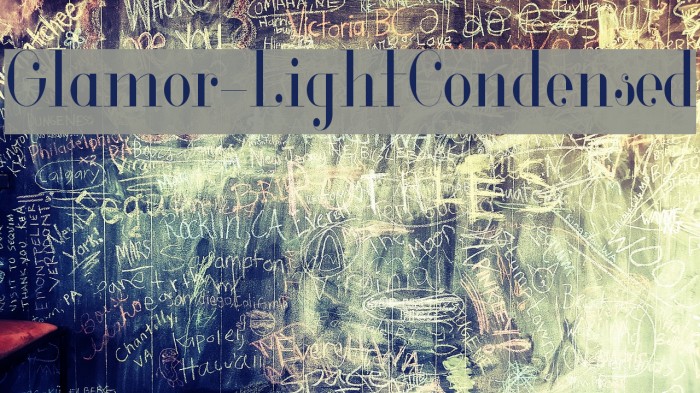 Glamor-LightCondensed Font examples