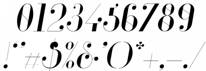 Glamor-LightItalic Font OTHER CHARS