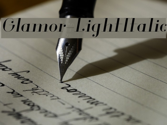 Glamor-LightItalic Example 1