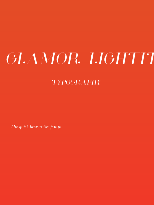Glamor-LightItalic Poster