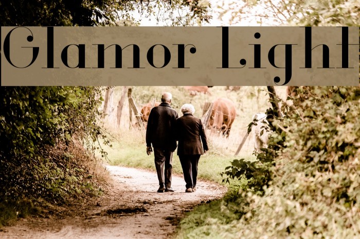 Glamor Light Font examples