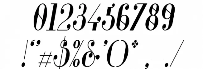 Glamor Medium Condensed Italic Font OTHER CHARS