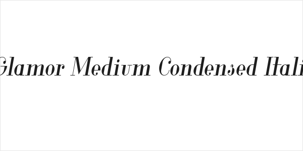 Glamor Medium Condensed Italic Logo
