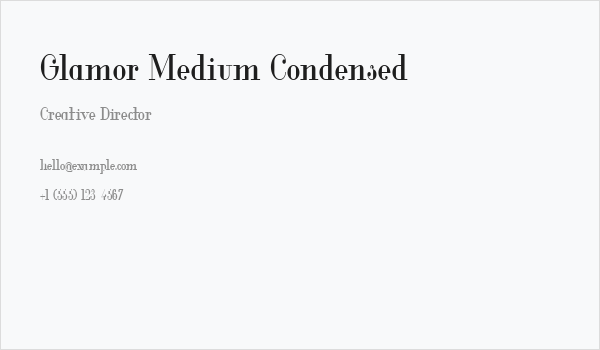 Glamor Medium Condensed Business Card