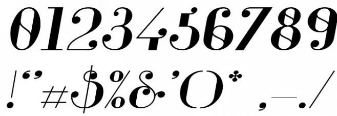 Glamor Medium Extended Italic Font OTHER CHARS