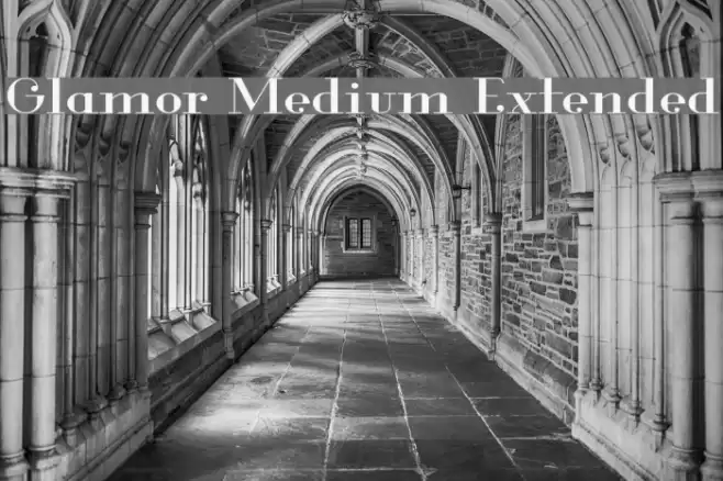Glamor Medium Extended Font examples
