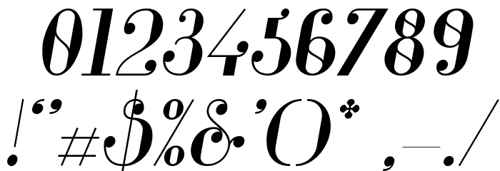 Glamor Medium Italic Font OTHER CHARS