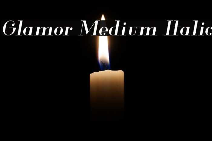 Glamor Medium Italic Font examples