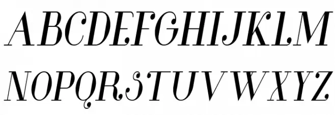 Glamor-MediumCondensedItalic 字体 大写