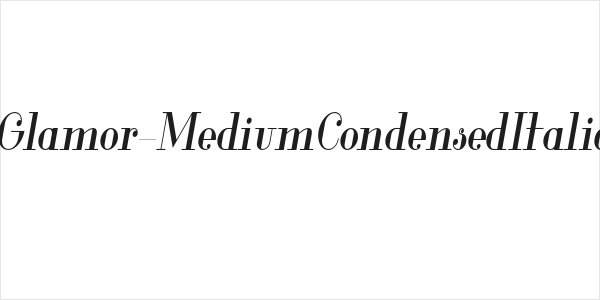 Glamor-MediumCondensedItalic Logo