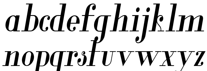 Glamor-MediumCondensedItalic Font LOWERCASE
