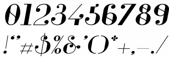 Glamor-MediumExtendedItalic Font OTHER CHARS