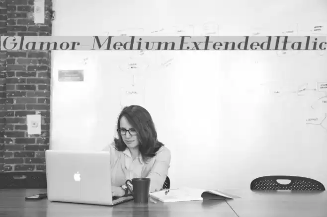 Glamor-MediumExtendedItalic Font examples