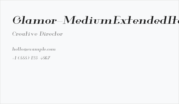 Glamor-MediumExtendedItalic Business Card