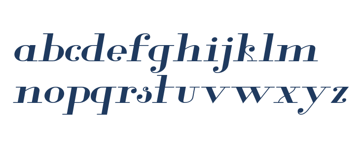 Glamor-MediumExtendedItalic Lowercase