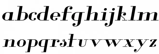 Glamor-MediumExtendedItalic Schriftart Kleinbuchstaben