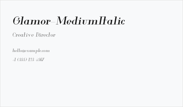 Glamor-MediumItalic Business Card