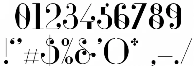 Glamor Regular Font OTHER CHARS