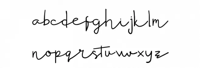Glamor Signature फ़ॉन्ट लोअरकेस