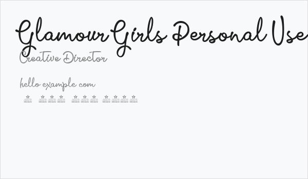 Glamour Girls Personal Use  Business Card