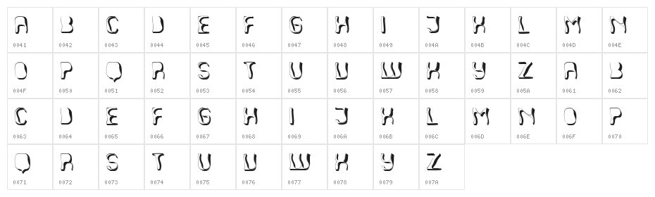 Glance Regular Character Map