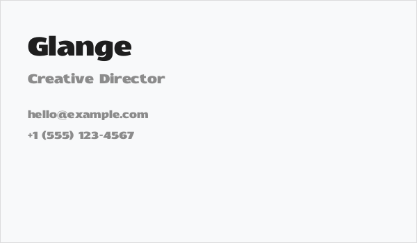 Glange Business Card