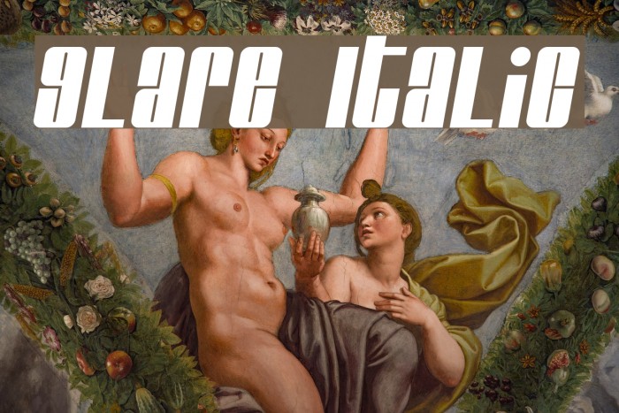 Glare Italic Font examples