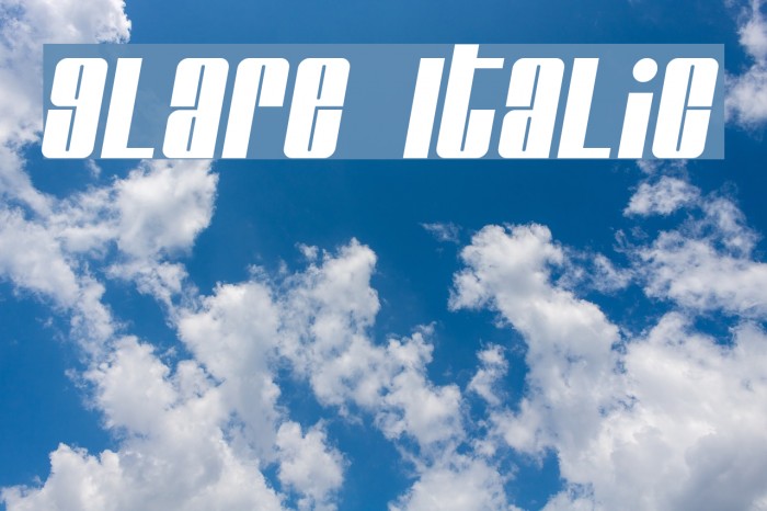 Glare Italic Font examples