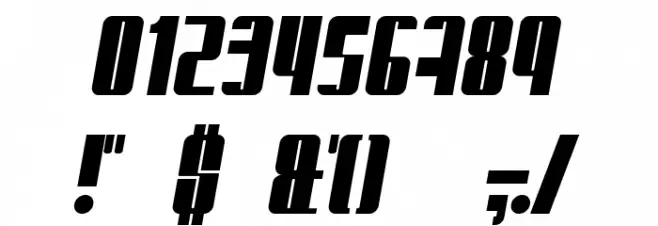 Glaring Italic Шрифта ДРУГИЕ символов