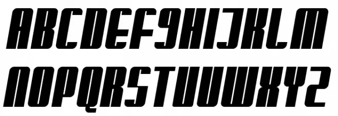 Glaring Italic Font UPPERCASE