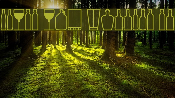 Glass and bottles St Font examples