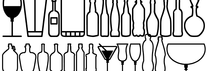 Glass and bottles St Font LOWERCASE